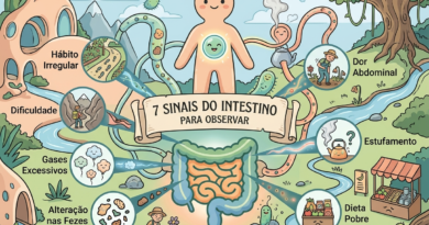 Gases e distensão abdominal São sinais de problemas intestinais.